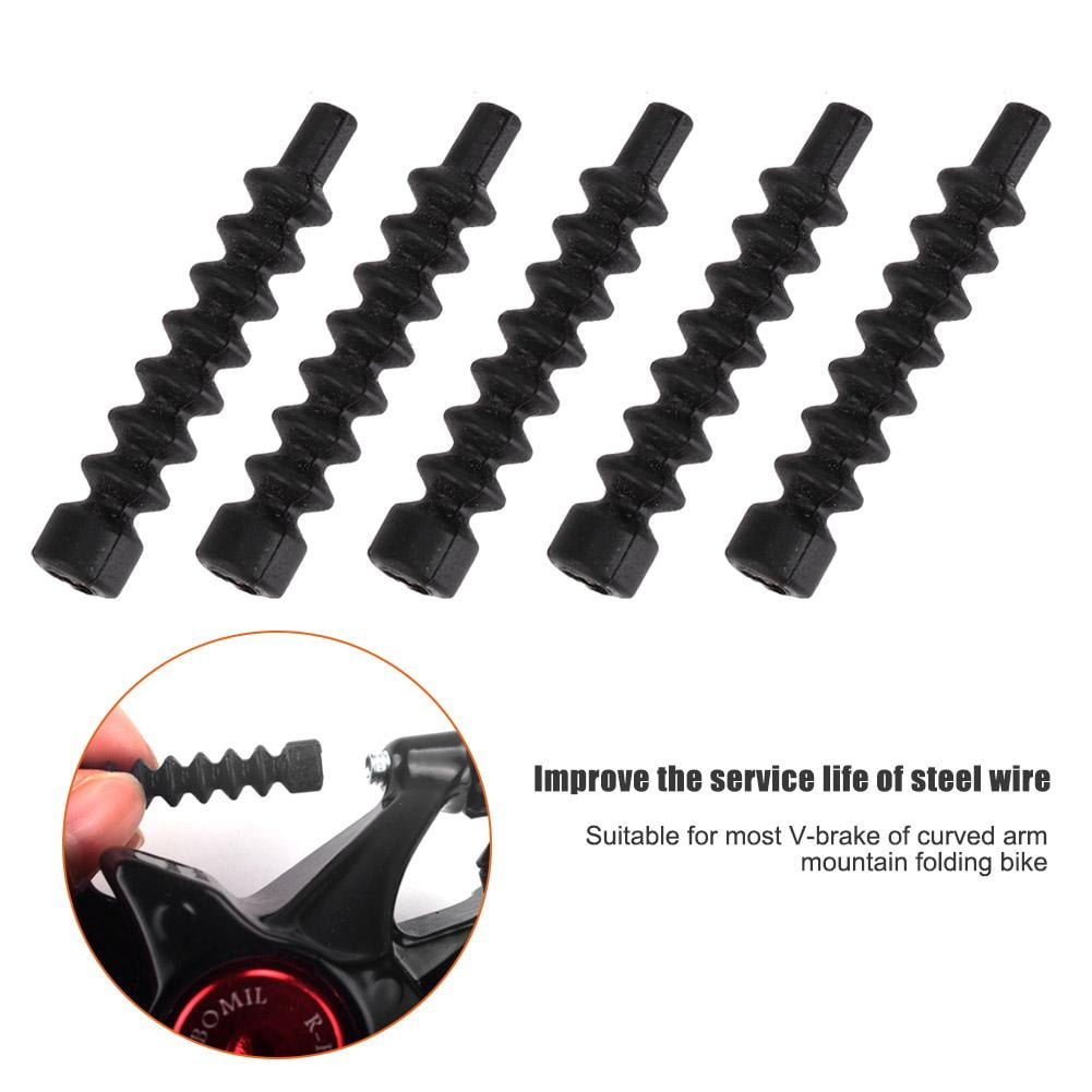 Qiilu 5PCS Mountain Bicycle Bike V Brake Cable Rubber Boots Protective Hose Sleeve Cover Replacement Bike V Brake Boot Bike V Brake Cable Boot Walmart