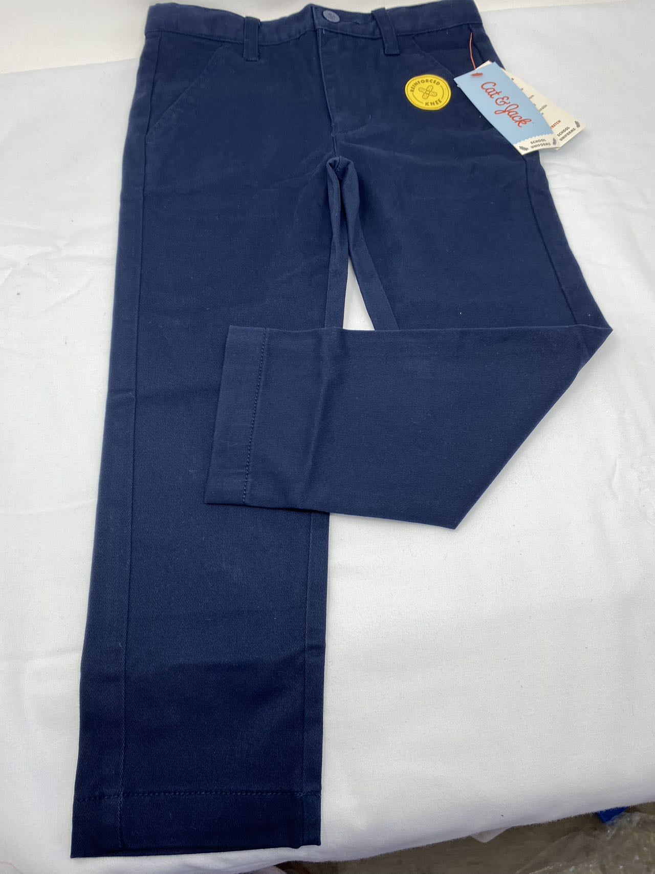 Boys Dress School Skinny Fit Pants Cat Jack Navy Flat Front Stretch Uniform Size 4 Walmart