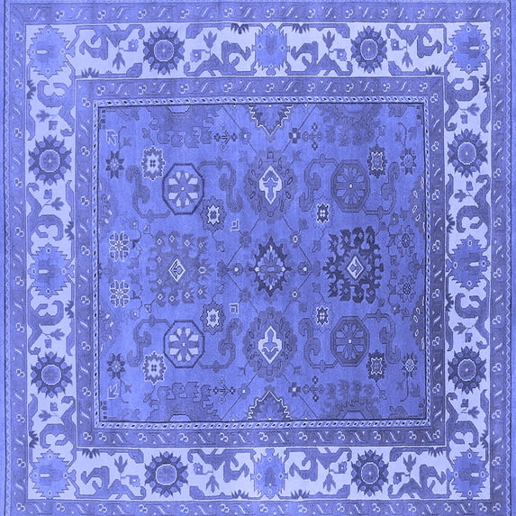 Ahgly Company Indoor Square Oriental Blue Industrial Area Rugs, 8' Square