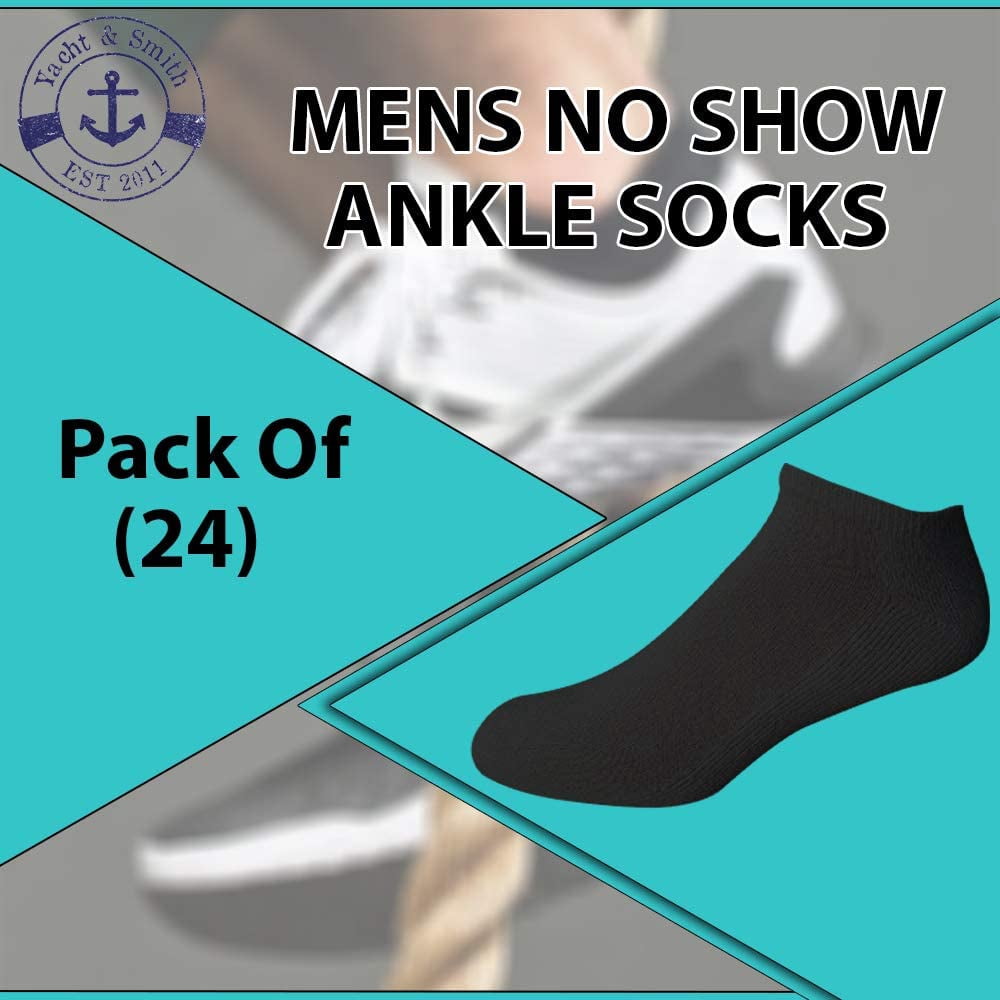SOCKS'NBULK Mens Wholesale Bulk No Show Ankle Socks, Big And Tall Cotton Sport Athletic Sock Size 13-16