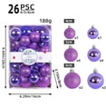 thumbnail image 2 of 26 Count Christmas Ornaments Set - Plated Xmas Tree Balls, Elegant Hanging Decorations for Holiday Wedding & Home Decor, 2 of 4