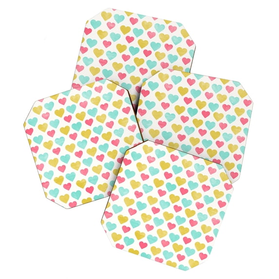 Society6 Allyson Johnson I Love You With All My Heart Coasters Set of 4