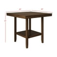thumbnail image 6 of Home Design Dothan Counter Height Dining Table with Storage Shelf, Compact Square Design for Small Spaces, Brown Finish, Easy Assembly, 6 of 6