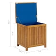thumbnail image 5 of Benjara Outdoor Storage Box Table- Acacia Wood with Flip Top- Slatted Frame, 5 of 5