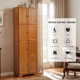 thumbnail image 5 of CKEASEAN Farmhouse Tall Storage Cabinet with 8 Doors, 72" H Wooden Kitchen Pantry with 4 Shelves, 4-Tier Freestanding Bookshelf, Rack for Living Room, Bathroom, 5 of 8