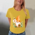 thumbnail image 2 of vigerkar Gnome T-Shirt for Women Floral Graphic Tees Cute Gnome Short Sleeve Tee Tops 2026 Summer (Yellow, XXL), 2 of 8