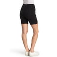 thumbnail image 2 of We The Free Womens Bermuda Frayed Hem Denim Shorts Black 24, 2 of 3