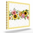 thumbnail image 2 of Pastoral Wildflowers Framed Canvas Wall Art, Sunflowers Dasiy Leaves Yellow Checkered Wall Art Painting for Living Room Bedroom Home Decor, 12”x12”, Office Artwork Print, 2 of 9