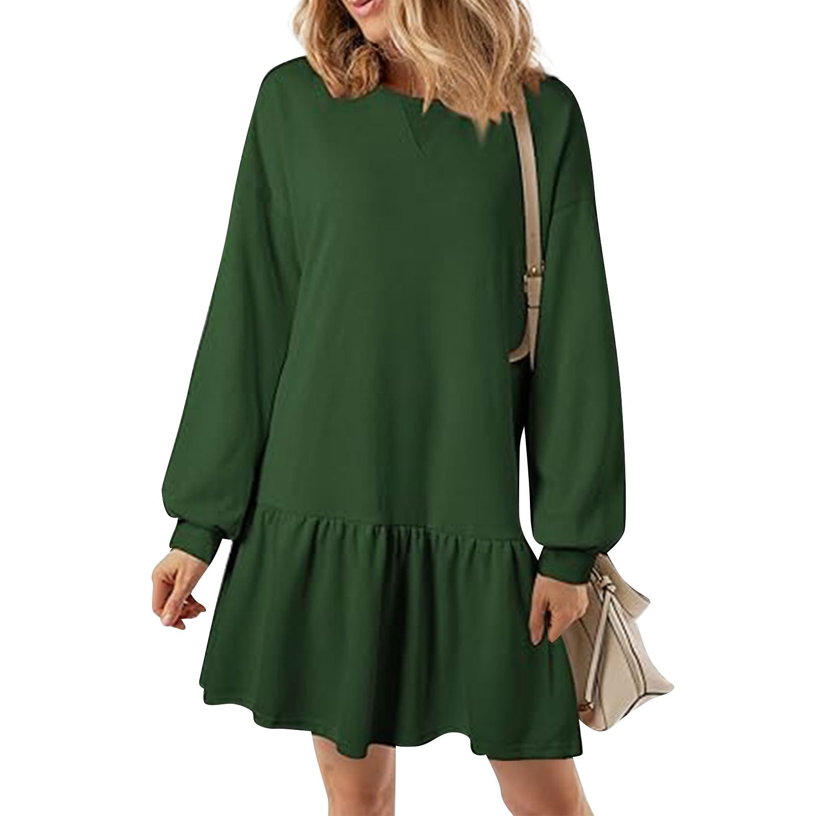 Clearence Dress! Maxi Dress for Women - Autumn Long Sleeve Pullover Top  Knit Ribbed Knit Patchwork Sweatshirt Dress Casual Dresses - Walmart.ca