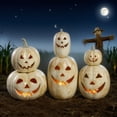 thumbnail image 5 of Light Up Pumpkin Resin Jack O' Lantern with Flameless Candle, Fall Decor, Halloween Decorations, Outdoor Indoor Autumn Decoration for Table Centerpieces Porch Room Front Door Mantel, 5 of 8