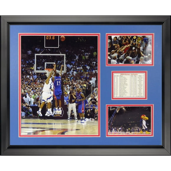 Legends Never Die 2008 Kansas Jayhawks National Champions - The Shot - Framed Photo Collage, 16" x 20", (19736U)
