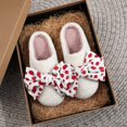 thumbnail image 4 of Bow House Slippers for Women Ladies Bowknot Comfy Fuzzy Bedroom Slippers Bride Wedding Indoor Outdoor Memory Foam Shoes, 4 of 9