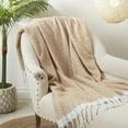 thumbnail image 3 of Saro Lifestyle Chic Faux Mohair Herringbone Fringed Throw, 3 of 3