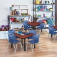 thumbnail image 2 of Regency Kee 42 in. Square Mobile Adjustable Classroom Table- Cherry & 4 Andy 12 in. Stack Chairs- Blue, 2 of 8
