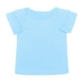 thumbnail image 3 of Girls Shirts Size 14-16 Knot Tunic Button Short Girls Sleeve TShirt Casual Tops Front Blouse Tee Kids Girls Tops,C07-Light Blue,XXL, 3 of 4