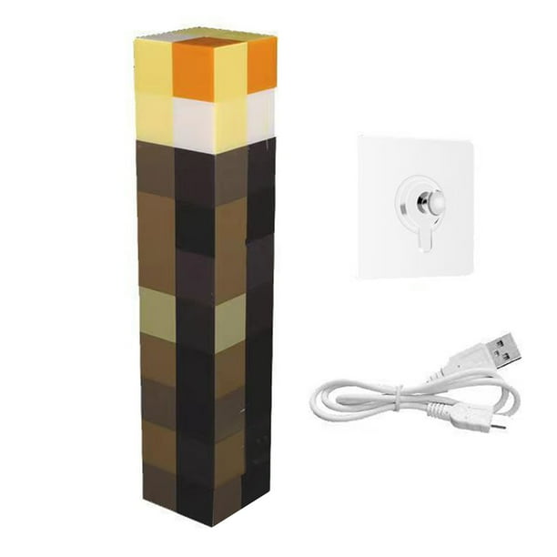 Antorcha de pared con luz, recargable por USB, antorcha de piedra marrón, lámpara LED de noche para dormitorio con luz nocturna