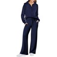 thumbnail image 1 of Women 2 Piece Outfits Sweatsuit Set 2023 Fall Oversized Half Zip Sweatshirt Wide Leg Sweatpant Lounge Set Tracksuit, 1 of 6