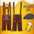 thumbnail image 2 of German Oktoberfest for Men Lederhosen Overalls Jumpsuit with Classic Bavarian Hat Complete Two Piece Set Outfit, 2 of 6