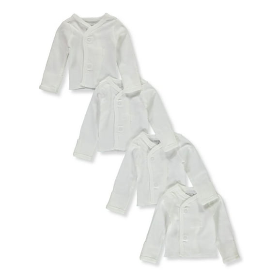 Carter's Baby Unisex 4-Pack L/S Lap Shirts - white, 3 months (Newborn)