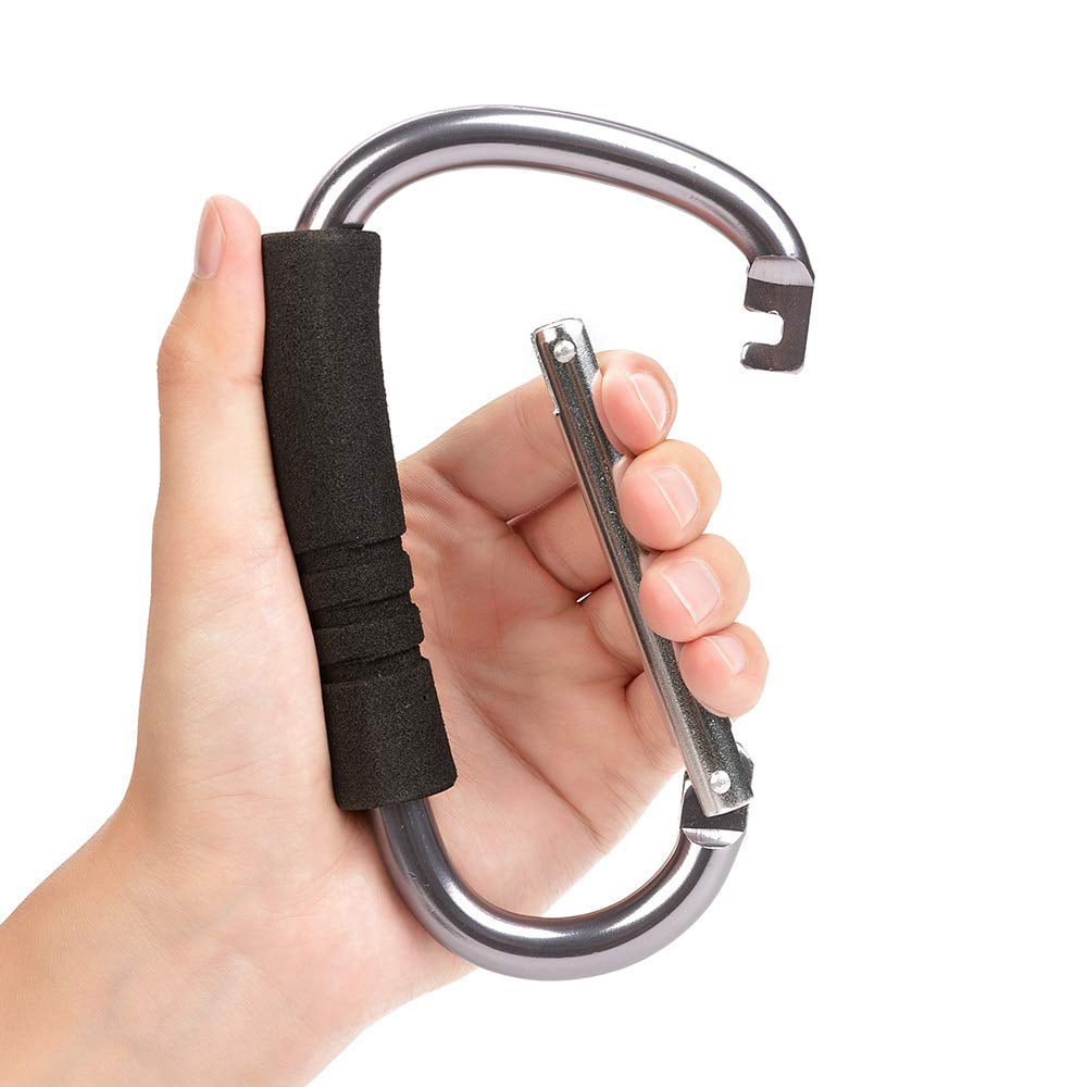 Durable Metal Stroller Holder Shopping Bag Hook Carabiners Organizer Clip 
