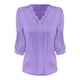 thumbnail image 5 of Ropa urbana para mujer,Camiseta informal de mujer con cuello en V y manga 3/4, poliéster, color liso, para uso diario, sopatenor, 5 of 8