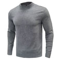 thumbnail image 2 of Gibobby Suéter cuello redondo hombre Suéter para hombre, de peso medio, ajuste clásico, de algodón, cuello redondo, para hombre(Gris,Extra Grande), 2 of 4
