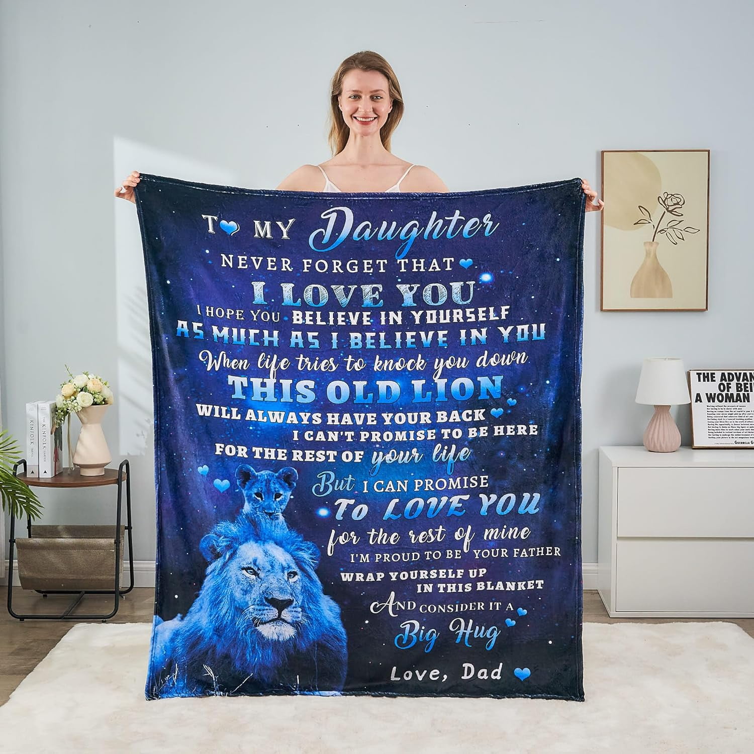GFDYREE to My Daughter Blanket from Dad Lion Blanket to My Daughter Birthday Valentines Day Gifts for My Daughter Soft Flannel Throw Blanket 60 inch x 80 inch Walmart