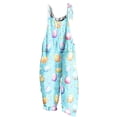thumbnail image 3 of Feancey Linen Bib Overalls for Women Easter Day Novelty Print Hippie Jumpsuits Adjustable Strap Sleeveless Rompers Summer Loose Fit Onesie with Pockets Multicolor XXL, 3 of 6