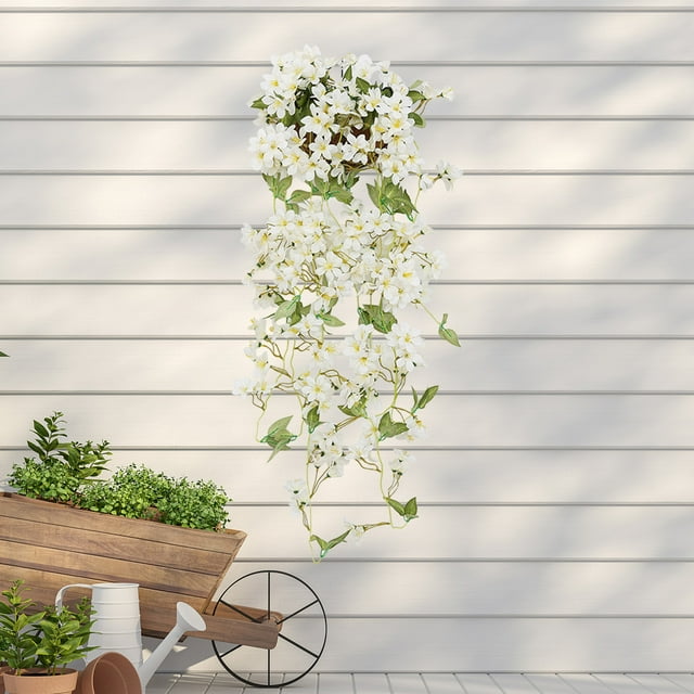 Decoración del hogar, decoración de habitaciones, simulación de flores de primavera, tapiz para sala de estar, flores artificiales, tapiz decorativo para interiores, orquídeas colgantes, plantas verde