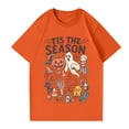 thumbnail image 4 of Halloween Shirts Women Oversized Spooky Season Ghost T-Shirt | Oversized Halloween Shirts for Women Funny Pumpkin Ghost Skull Graphic Tees Fall Casual Short Sleeve Tops Orange XL, 4 of 5