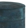 thumbnail image 4 of SIMPLIHOME Connor Pouf Rond Transitionnel en Cuir Bleu Sarcelle Vieilli, Repose-Pieds, Repose-Pieds, Rembourré, pour le Salon, la Salle Familiale, Transitionnel, 4 of 5