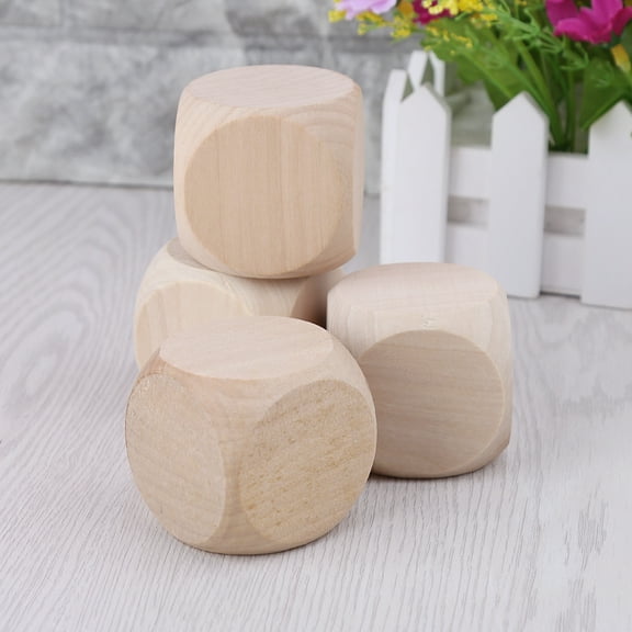 Wooden Cubes Six Sided D6 Faces Wood Square Blocks for Puzzle Making and Dices