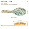 thumbnail image 3 of Wood Paddle Brush with Cushion & Round Hair Brush Intricate Blue Shape Detangling Brush for All Hair Types, 3 of 7