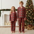 thumbnail image 5 of Family Christmas Pajamas Matching Sets Plaid Tops and Elastic Waist Pants Loungewear, 5 of 7
