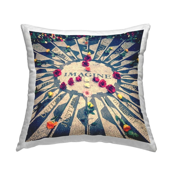 Stupell Industries Imagine Peace Symbol Decorative Printed Throw Pillow Design by GraffiTee Studios