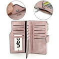 thumbnail image 2 of UTO Fashion Women Wallets RFID Blocking Bifold Wallet Vegan Leather Card Holder Organizer with Zipper Pocket Lady Long Handbag(Pink), 2 of 8