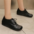 thumbnail image 4 of Chaussures de Marche Femme à Blocs de Couleur Bout Rond Plates à Lacets, 4 of 9