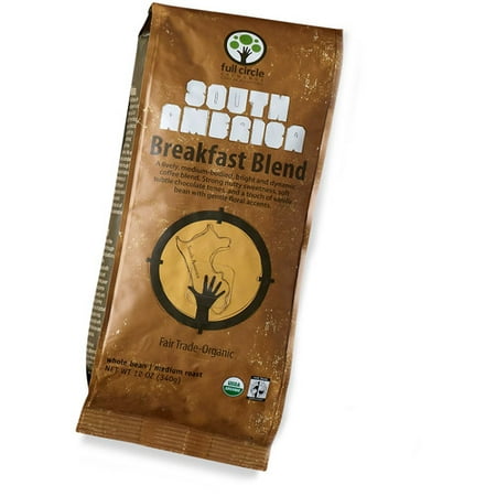 Full Circle Exchange Organic South American Breakfast Blend Medium Roast Whole Bean Coffee, 12 oz