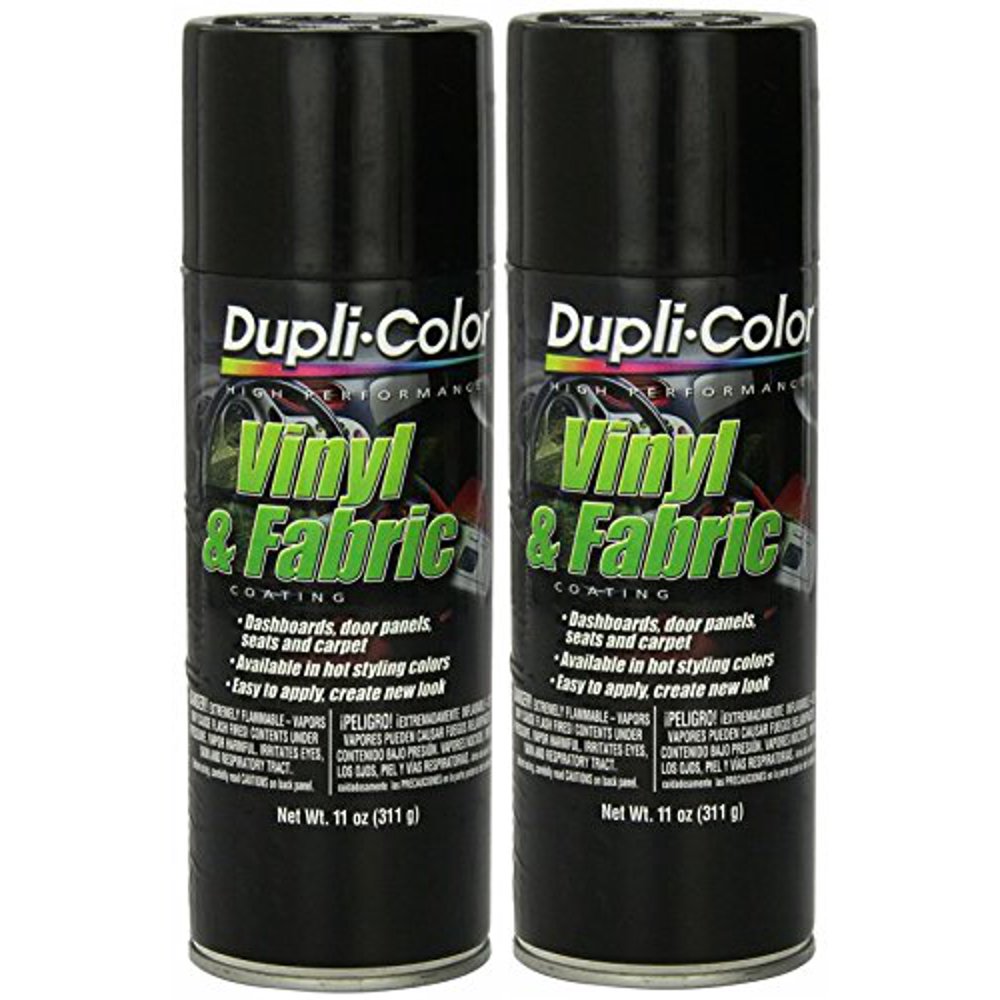 DupliColor HVP104 Gloss Black Vinyl & Fabric Coating 11 oz. Aerosol (2 Pack)