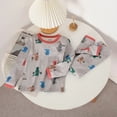 thumbnail image 2 of Conjuntos de ropa de Navidad para niños, ropa de dormir para niños, Pijamas de dinosaurio, Pijamas de dibujos animados para bebés, Otoño e Invierno, 2 of 4