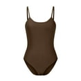 thumbnail image 3 of ABATAB Bodysuits for Women Scoop Neck One Piece Shapewear Spaghetti Strap Ribbed Stretchy Outfits, 3 of 5