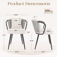 thumbnail image 4 of Daluvenix Rattan Dining Chairs Set of 2 Accent Chairs with Rattan Backrest & Teddy Fleece Fabric Cushion Black, 4 of 7