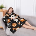 thumbnail image 5 of Oversized Wearable Blanket Hoodie,Halloween Ghosts and Spooky Elements Sherpa Blanket Hoodie with Super Pockets,Super Warm Fuzzy Pullover for Women & Men, 5 of 6