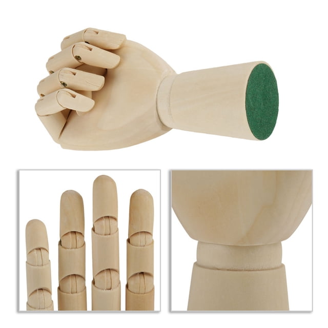 Portable LeftRight Hand Wooden Hand Model, Wooden Mannequin Hand, Home Decor for Sketching, Drawing, Office Decoration