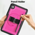 thumbnail image 6 of Children Case for Samsung Galaxy Tab A9+ 11.0" 2023 SM-X210 / SM-X215 / SM-X216, with 360 Rotating Stand, Hand Strap, Shoulder Strap, Pen Holder Full-Body Shockproof Protective Rugged Case - Rose, 6 of 12