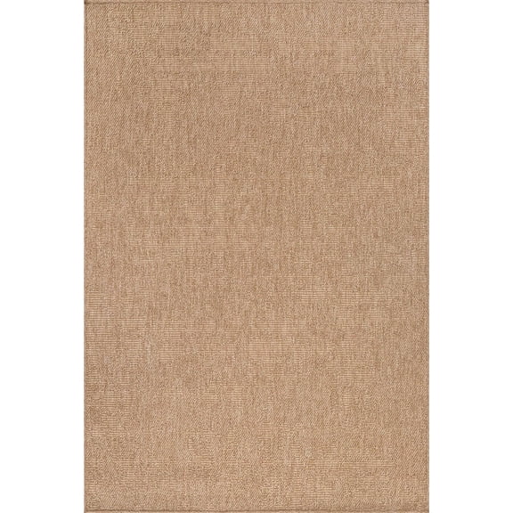 4 x 6 Washable Jute Look Area Rug, Indoor Outdoor Polypropylene Rug, Natural Color Farmhouse Woven Design for Living Room, Kitchen, Patio and Entryway