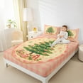thumbnail image 4 of Manfei Kawaii Dreamy Tree Twin Sheet Sets, Winter Christmas Twin Fitted Sheet, Vintage Pink Plaid Flat Sheet, Breathable Home Decor, 3pcs, 4 of 7