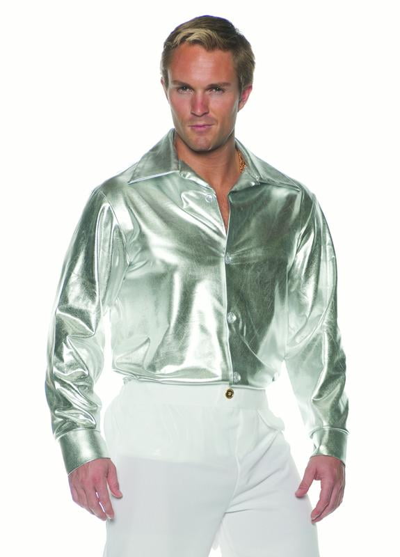 silver 70s disco dress