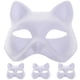 thumbnail image 1 of 4pcs máscaras de animales de la mitad de la máscara de gato pintura a mano en blanco máscara de papel de bricolaje, 1 of 6