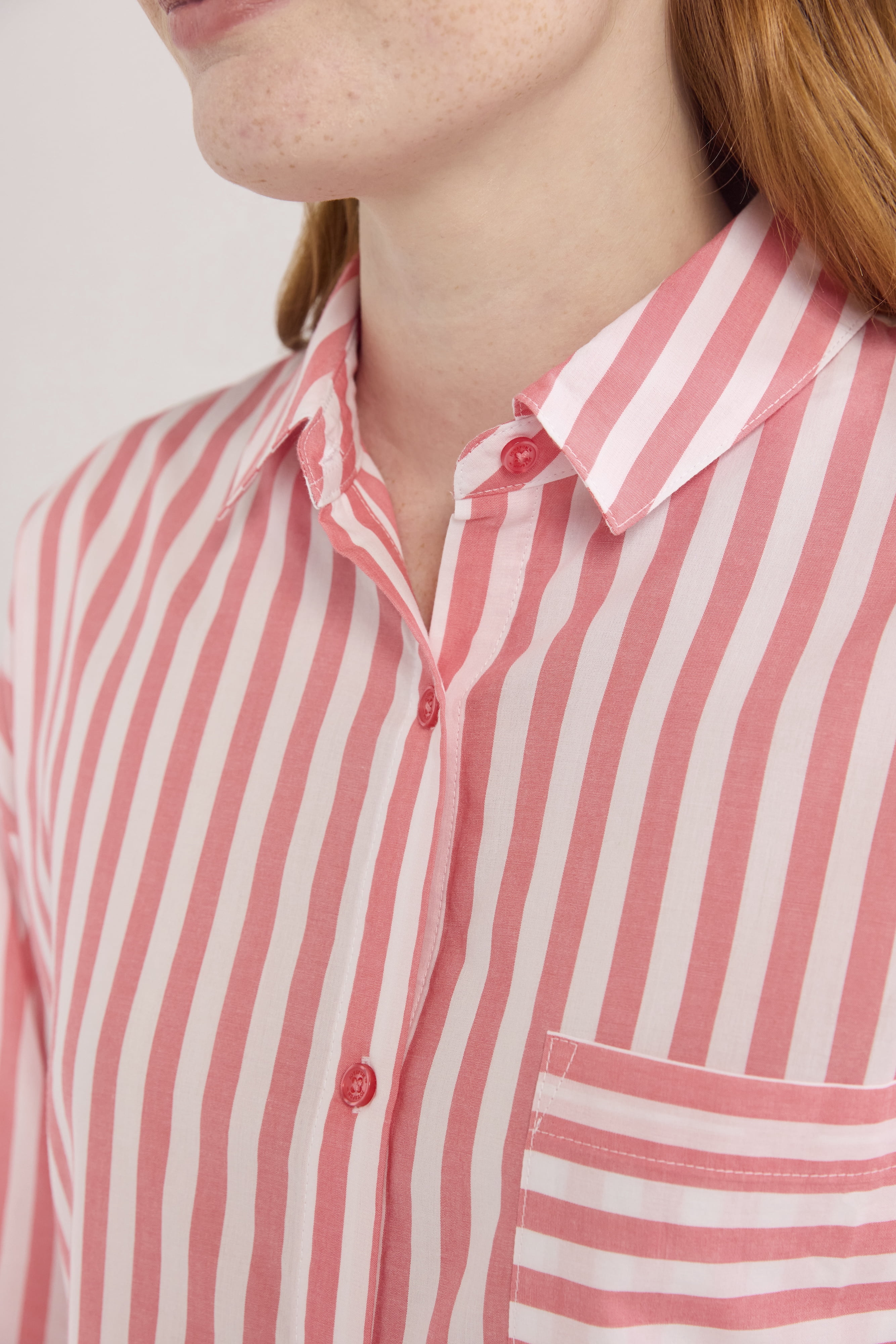 Joyspun Women’s Woven Long Sleeve Button Front Sleepshirt, Sizes XS-3X